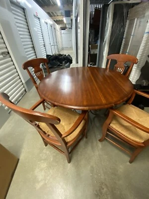Red Oak Table And Chairs - Image 1 of 4