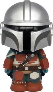 9" Mandalorian Coin Bank PVC Plastic Disney Star Wars Piggy Bank - Picture 1 of 2