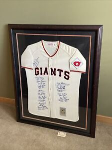 San Francisco Giant Multi Signed Jersey With Frame Display Steiner Authenticity
