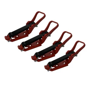 4 x Verschlusslager Spaten-Schaufel-Axthalter Feuerwehr Rot RAL3000 langer Gummi - Bild 1 von 4