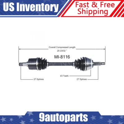 Fits 1997-2001 2002 2003 2004 Mitsubishi Diamante Front Left CV Axle CV Joint - Image 1 of 4