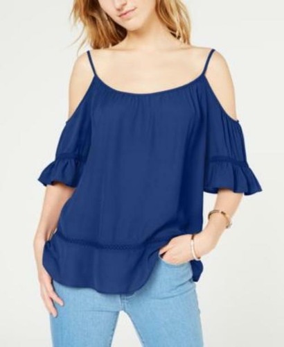 Top da donna Michael Kors finiture in pizzo a spalla fredda $88 taglia XS XL TINI {&}