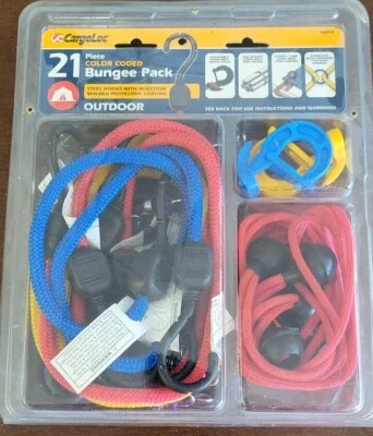 CargoLoc Injection Molded Bungee Cords 21 Pc. Assortment - Molded Steel Hooks - Image 1 of 4