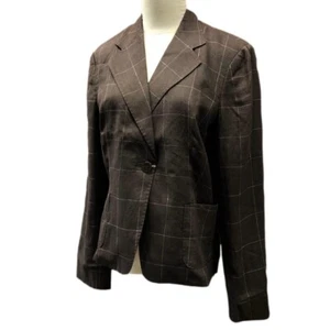 Max Mara Tailored jacket graph check size 44 Brown 10411272 MM06701 - Picture 1 of 9