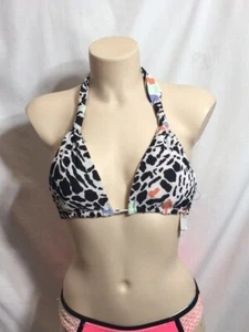 Women's NWT Volcom Multi Are Zoo Ready Triangle Bikini Top Swimwear - Picture 1 of 5