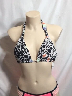 Women's NWT Volcom Multi Are Zoo Ready Triangle Bikini Top Swimwear - Image 1 of 4