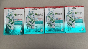 4x Garnier Skin Active Pure Active Tissue Sheet Mask Tea Tree & Salicylic Acid - Picture 1 of 2