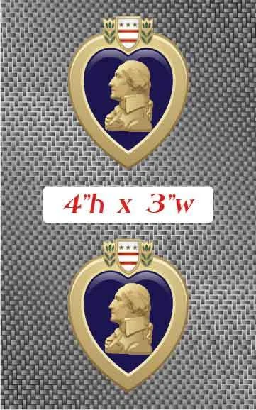 2x Calcomanía Adhesiva Corazón Púrpura Gráfica Vinilo Decoración Militar EE. UU. Foto 1 de 1