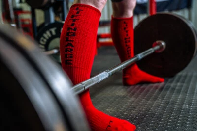 Red High Performance Deadlift Socks - Powerlifting - IPF Approved - Image 1 of 2