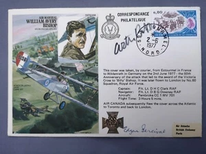 WILLIAM AVERY BISHOP VC CB DSO MC DFC ED AVM FLOWN FIRST DAY COVER BILLY BISHOP - Picture 1 of 5