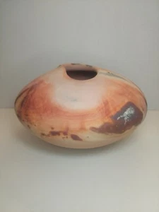 Large Handthrown Pit Fired Pottery Vase Vessel Backstamp Unique Patterns - Picture 1 of 20