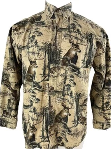 Bluff Creek Outfitters Shirt Men’s Medium Deer Brown Camo Deer Button Down (32) - Picture 1 of 11