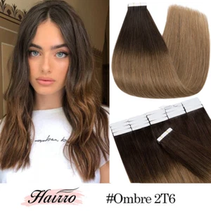 100% Remy Russian Hair Tape In Real Human Hair Extensions Thick Double Drawn - Picture 1 of 57