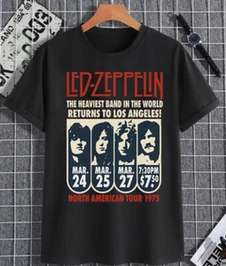 Led Zeppelin t-shirt- Led Zeppelin classic shirt- Led Zeppelin 1975 tour - Picture 1 of 2