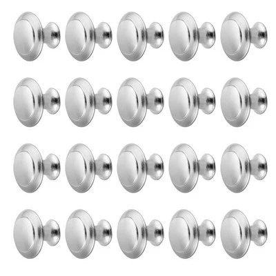 20x Brushed Satin Chrome Knob Cupboard Pull Cabinet Handle Kit Drawer Wardrobe - Image 1 of 4