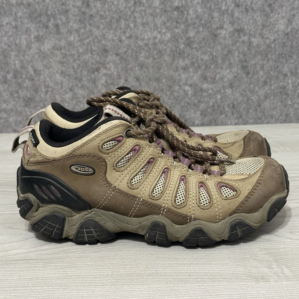 Женские туристические туфли Oboz коричневые замшевые с сеткой низкие для улицы размер 7,5 Вт - Изображение 1 из 4