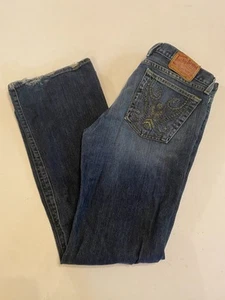 Lucky Brand Jeans Lil Maggie Sz 12 Blue Low Rise Button Fly Embroidered Flair - Picture 1 of 17