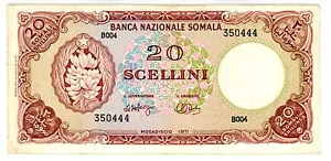 Somalia ... P-15 ... 20 Scellini ... 1971 ... *VF-XF* - Picture 1 of 2