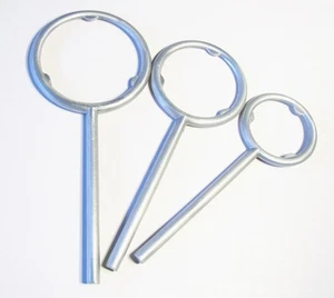 Metal Aluminio Al Frasco Soporte Anillos Laboratorio Soporte Base Set de 3 ID 2.4/3/4" Nuevo - Imagen 1 de 1