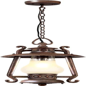 GZBtech Indoor Outdoor Ceiling Hanging Light, 110V Pendant, Polished Rust Red  - Picture 1 of 8