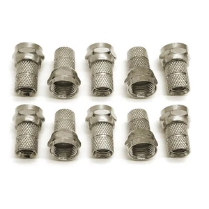NEW 10 pack F-Type Male Twist On Connectors for RG59 Coaxial Coax Antenna Cable - Picture 1 of 1