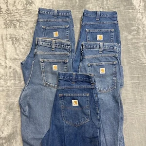 Lot of 5 Carhartt Relaxed Fit Work Jeans Men's 32x30 Blue Grade A/B Wholesale - Picture 1 of 18