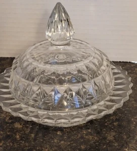 Vintage Depression Glas Deckel Butter/Käse ART DECO - Bild 1 von 12