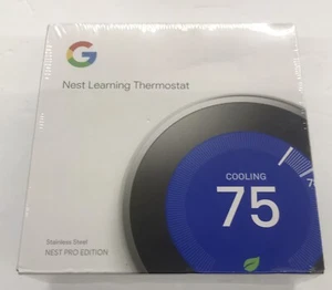 Nest 3rd Generation Programmable Thermostat T3008US - Stainless Steel SEALED - Picture 1 of 7