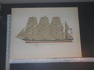 STAMPA VELE ATTRAVERSO I SECOLI BARCA INGLESE QUATTRO ALBERI ARCHIBALD RUSSELL - Foto 1 di 1