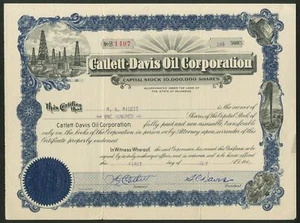USA: Catlett-Davis Oil Corporation, Oklahoma, Kapitalstock, 1918 - Bild 1 von 1