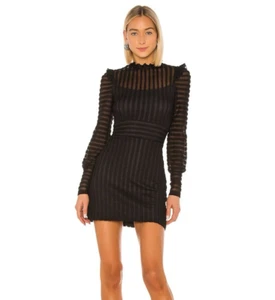 NWT $205 Bailey 44 Allesandra Black Ruffled Pointelle Dress Women’s Size XS (A2) - Picture 1 of 16