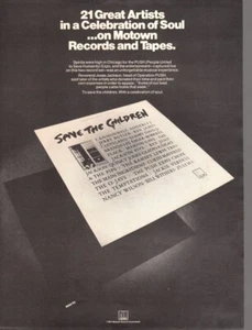advertising print 1974 Motown Music Save the Children PUSH Jesse Jackson Soul ad - Picture 1 of 1