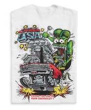 Men's Ed Big Daddy Roth Rat Fink Chevy Cruisin USA White Cotton T-Shirt M-3XL