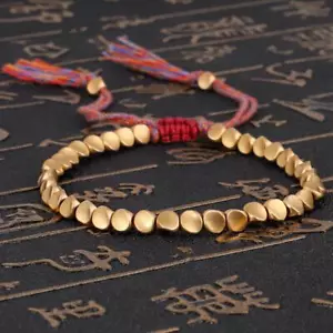 Armreif handgemachte tibetische buddhistische geflochtene Kupfer Perle Hot Q4G8 - Bild 1 von 9