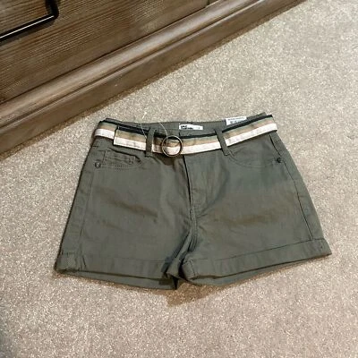 Zapatos de mezclilla verde oliva Epic Threads para niñas con cinturón rosa talla 8 Foto 1 de 4