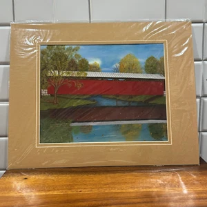 Staatsmühle überdachte Brücke - Ein Blick auf verblassende Americana 8" x 10" von T J Word - Bild 1 von 4