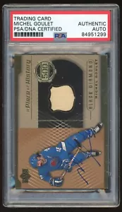 MICHEL GOULET 2000 UD Black Diamond "500 GOAL CLUB" Autografo AUTO CARD PSA/DNA - Foto 1 di 2