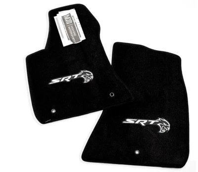 Dodge Charger SRT HELLCAT Logo Floor Mats 2PC Nice Premium Upgrade 32oz In-Stock - Image 1 of 3