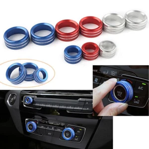 Silver Air Condition Knob Switch Trim Cover Ring fit BMW GT X1 X3 X4 X5 X6 13-18 - Picture 1 of 7
