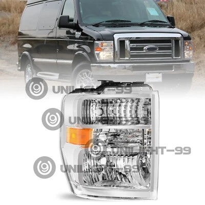 For 2008-2014 Ford E150 E250 E350 E450 Superduty Right Passenger Side Headlight Foto 1 de 4