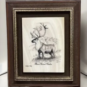 Caribou Art, Alaska Mint Etching, edizione limitata, dell'artista Bill Devine rara - Foto 1 di 8