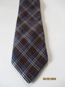 Thomas Pink Brown Checked Silk Neck Tie - Picture 1 of 3