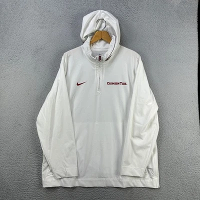 Chaqueta Alabama Crimson Tide Hombres 2XL Blanco Cuarto Cremallera Sudadera con Capucha Elastizada Swoosh Nike Foto 1 de 4