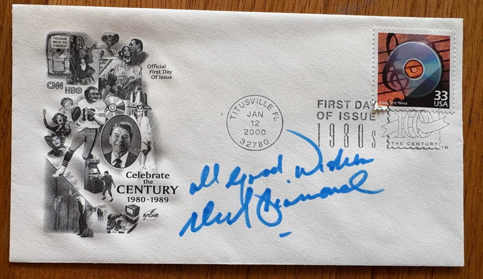 NEIL DIAMOND AUTOGRAPHED "COMPACT DISCS" 2000 FIRST DAY COVER CELEBRATE FDC - Image 1 of 1