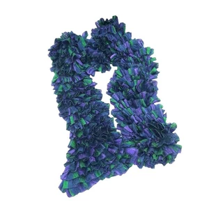 Frilly Ruffle Knit Scarf Wrap Boa All Season Accessory Green Purple Ribbon Mix - Bild 1 von 13