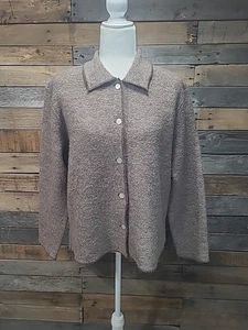 Sarah Spencer Womens Cardigan Sweater Medium 100% Italian Merino Wool - Picture 1 of 8