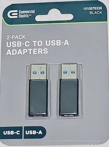 USB-A Male to USB Type-C Female Adapter Converter Amber Charger PC MAC, 2 Pack - Picture 1 of 8