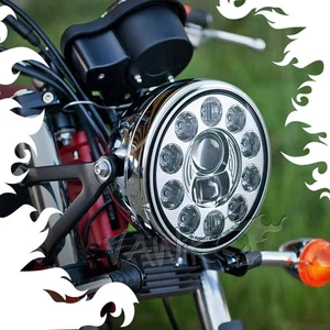 VAWiK 7" LED Faro Moto Cromo con Lámpara de Posición 1PCE Sirius NS-2241 - Imagen 1 de 6