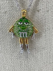 Collana Bradford Exchange .925 Argento Sterling Verde M&M "I melt for no one" 17 - Foto 1 di 4