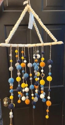 NWT Pottery Barn Kids West Elm Felted Pom-Pom Crib Mobile Nursery Multicolor - Image 1 of 4